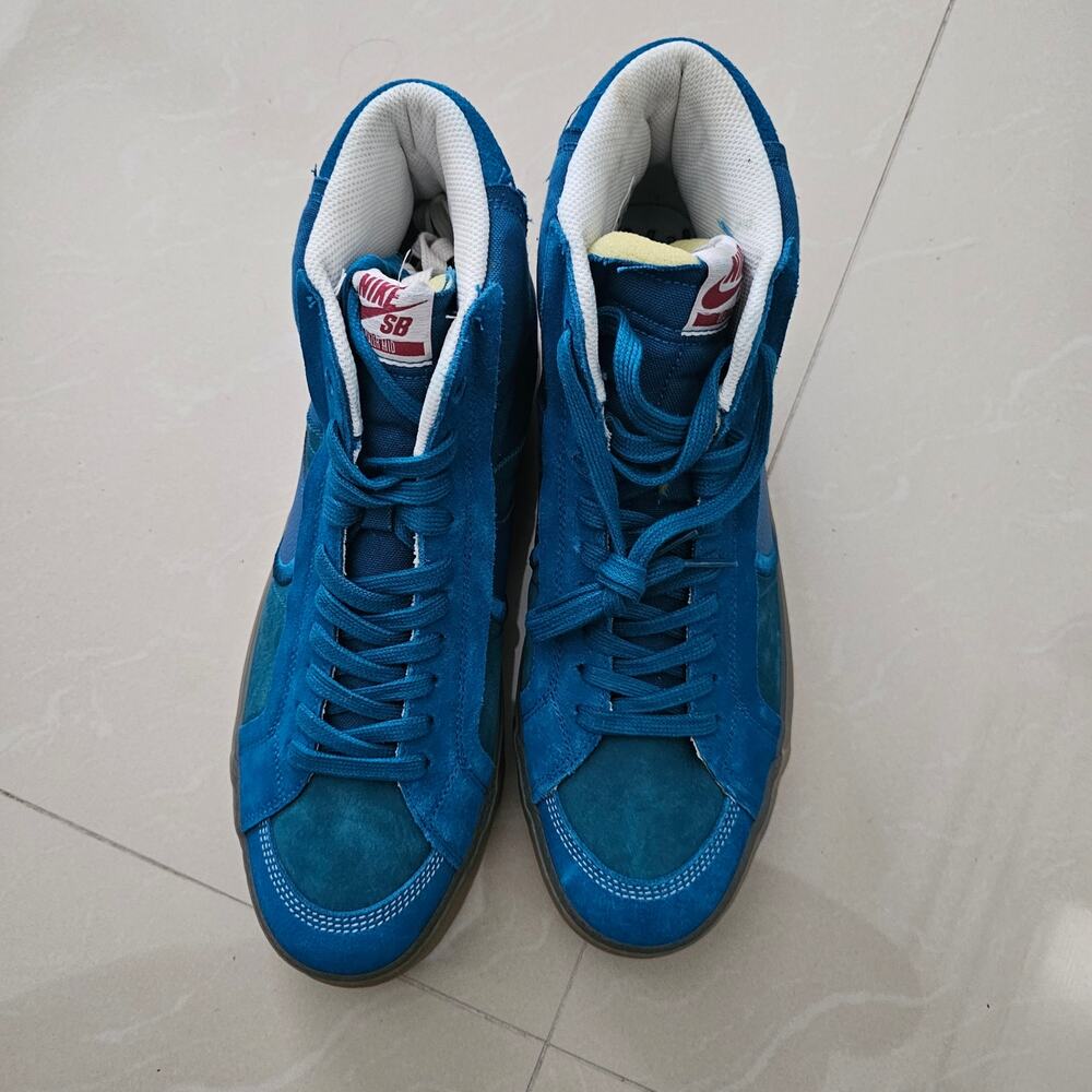 Vintage Nike SB Zoom Blue Blazer Mid Skate Shoes Mens Size 11.5 - Picture 2 of 11
